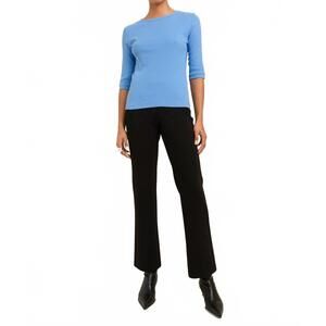 NEW PAPER LABEL akari ribbed short sleeve tee in light blue